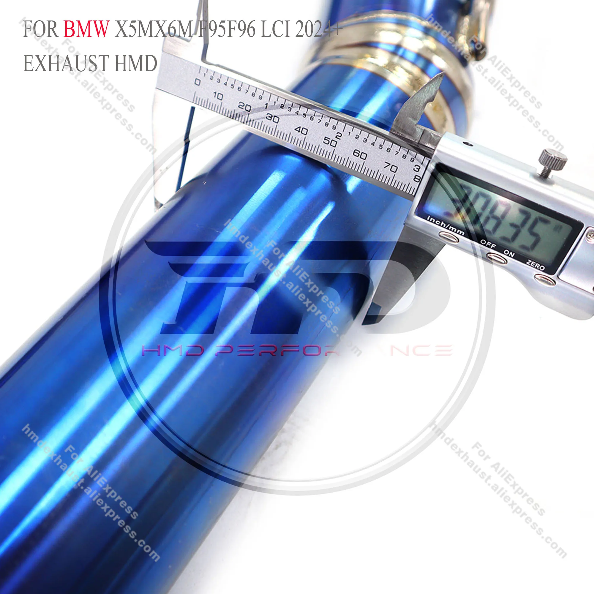 أنبوب عادم HMD من التيتانيوم لسيارات BMW X5M X6M F95 F96 LCI 2024+ ماسورة عادم الأداء #4