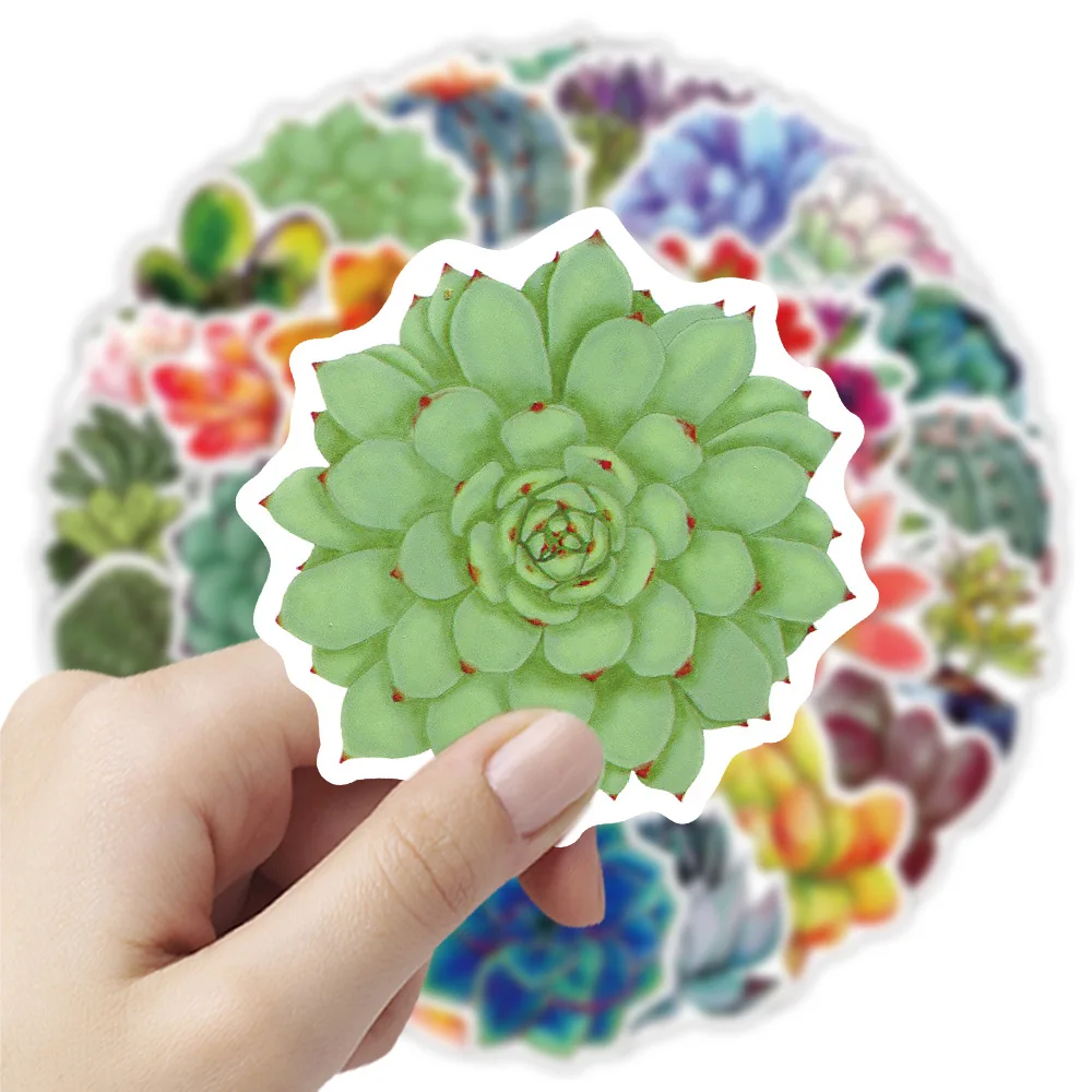 10/50Pcs Cartoon Cactus and Succulent Plant Stickers for Notebook Laptop Phone Vinyl Waterproof Graffiti Luggage Decals Kids Toy