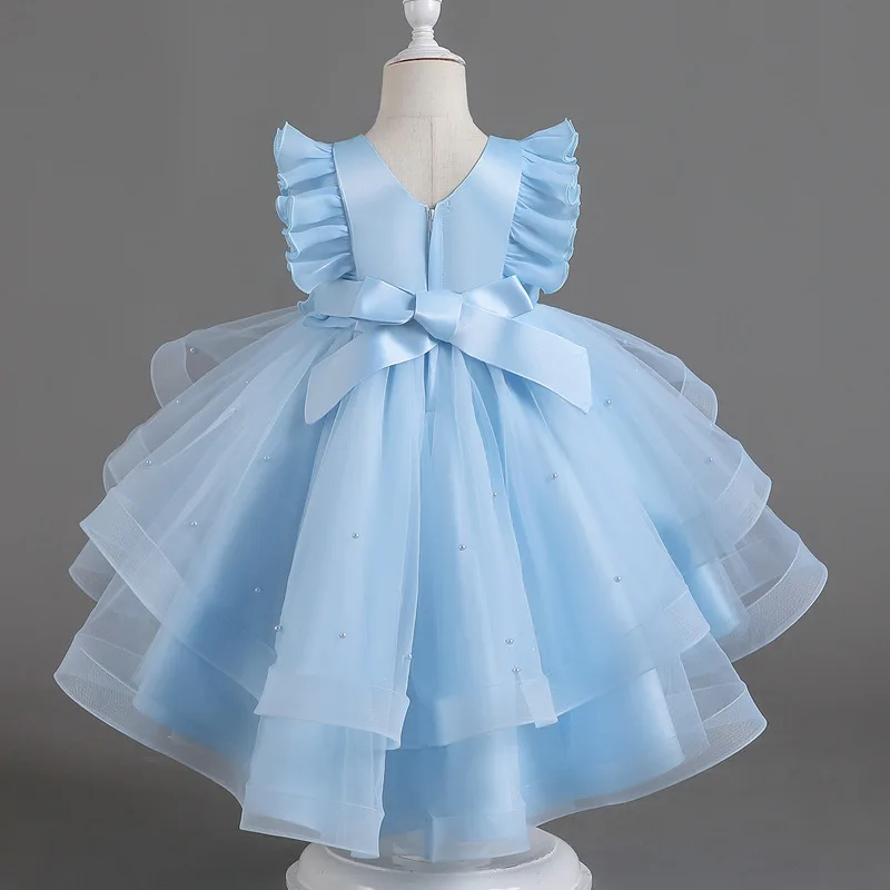 Vestido de princesa para niña, traje esponjoso para baile, espectáculo de boda, espectáculo de piano, flores, eventos