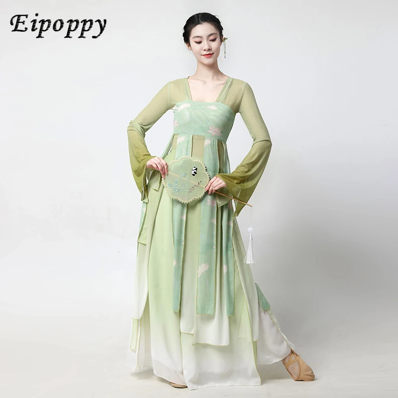 Classical dance costume, women's Han Tang style chest length skirt