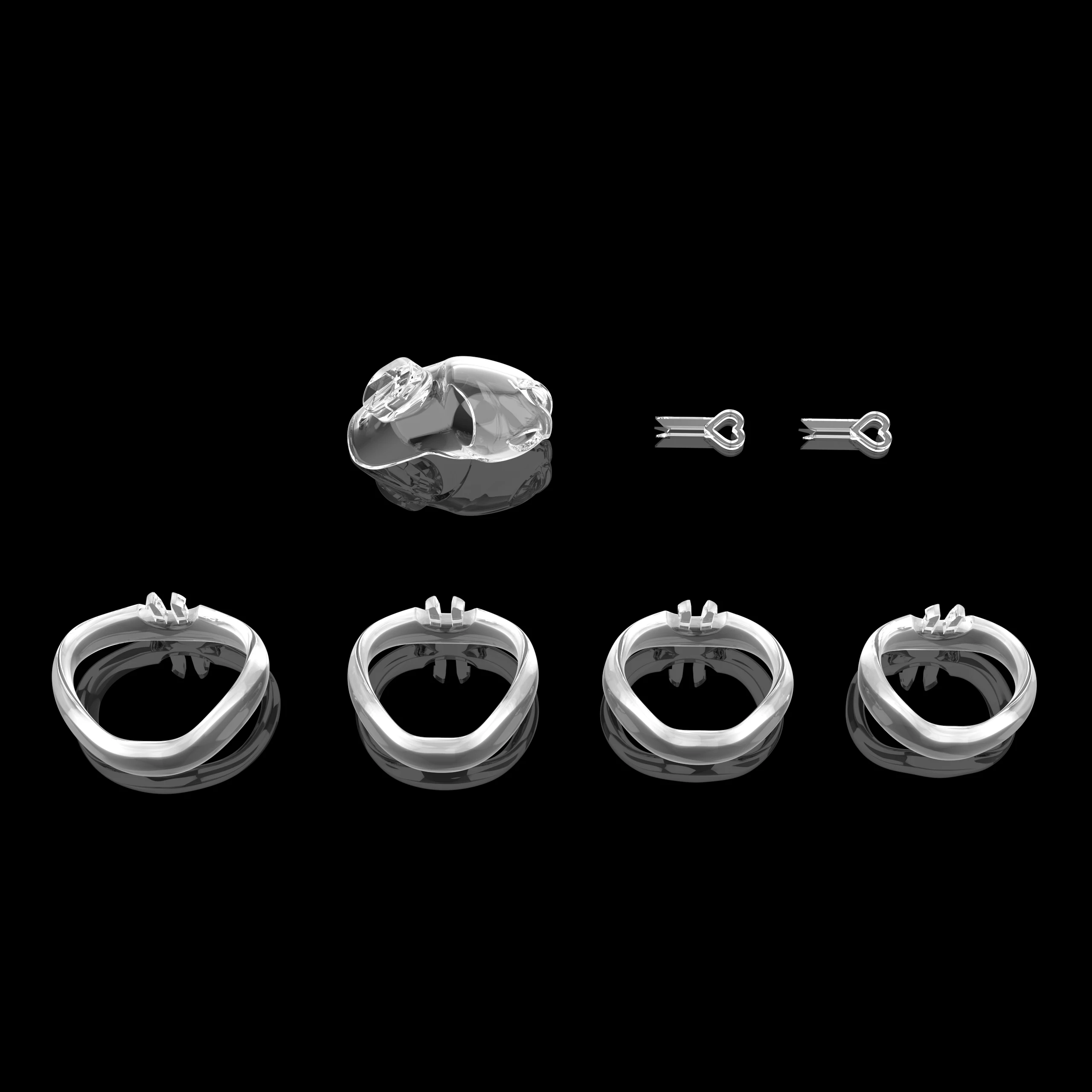 HT V6 Chastity Cage Can Forever Locked Penis Lock Devices with Can Pass Security Restraint with 4 Size Cock Ring Sex Toy for Men 6