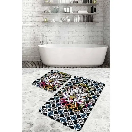 Bouquet Home 2'li Cümbüş Spring 100x60 cm-50x60 cm Bath Mat and Toilet Seat Pad