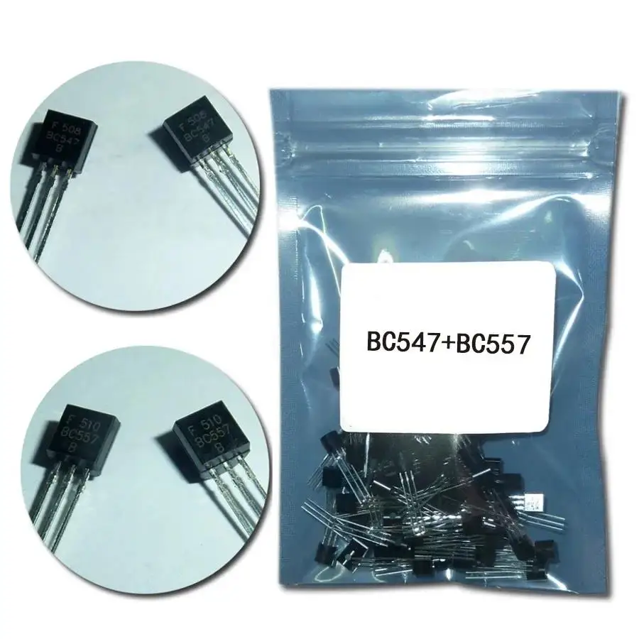 50PCS SAMIROB Transistors BC547 BC557 each 25pcs Transistor Kit bc557 bc547 Transistor NPN PNP DIY Electronic Kit