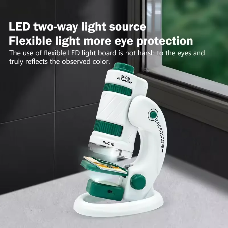 60X-120X Handheld Child Microscope Kit Portable Lab Microscopes Biological Science Educational Toy For Children Learn STEM Gifts