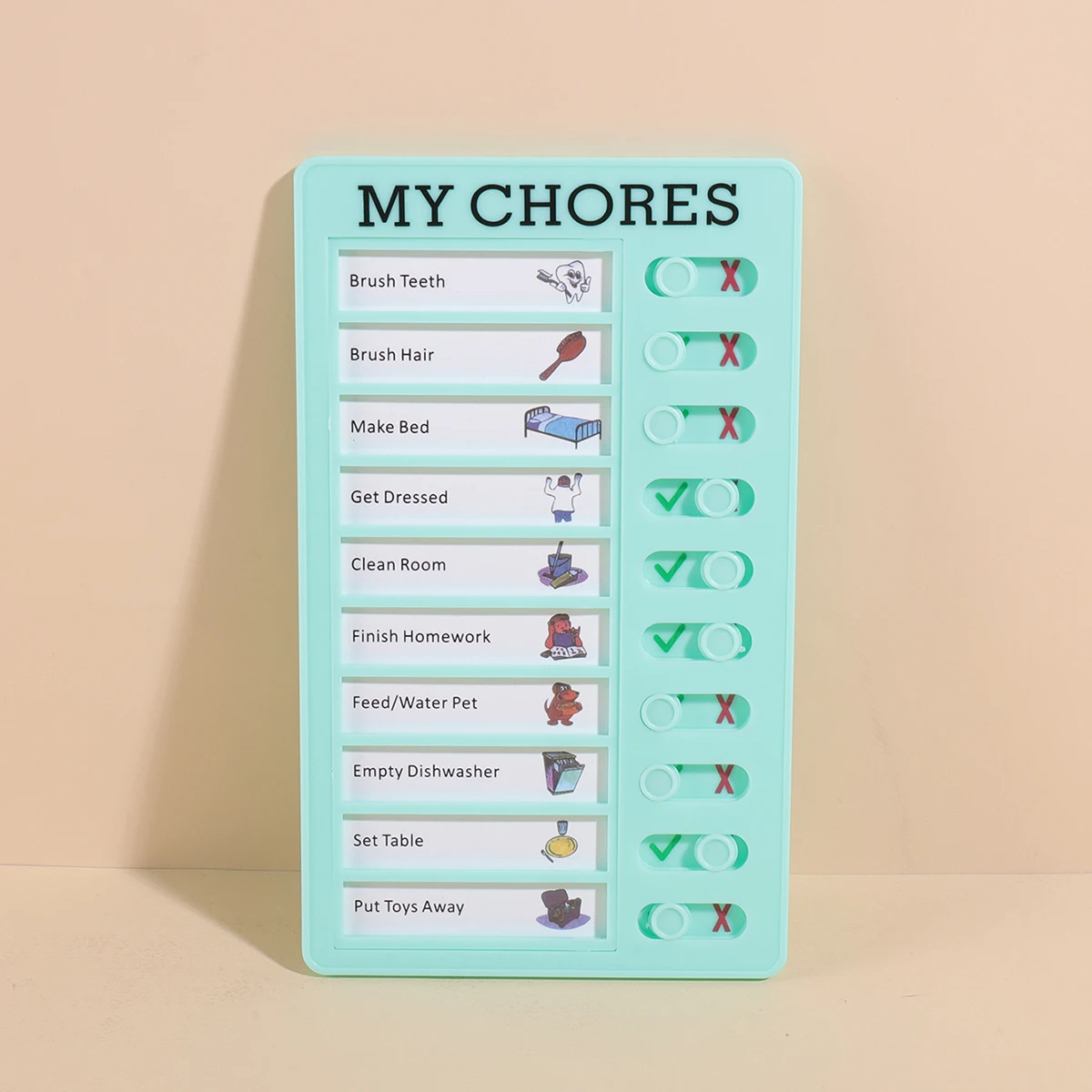 1 قطعة لوحة تسجيل الدخول للتخطيط الذاتي المنزلق الرائع ، تخطيط المهام للأطفال ، تشكيل الهبيت ، لوحة تسجيل قابلة للتركيب على الحائط