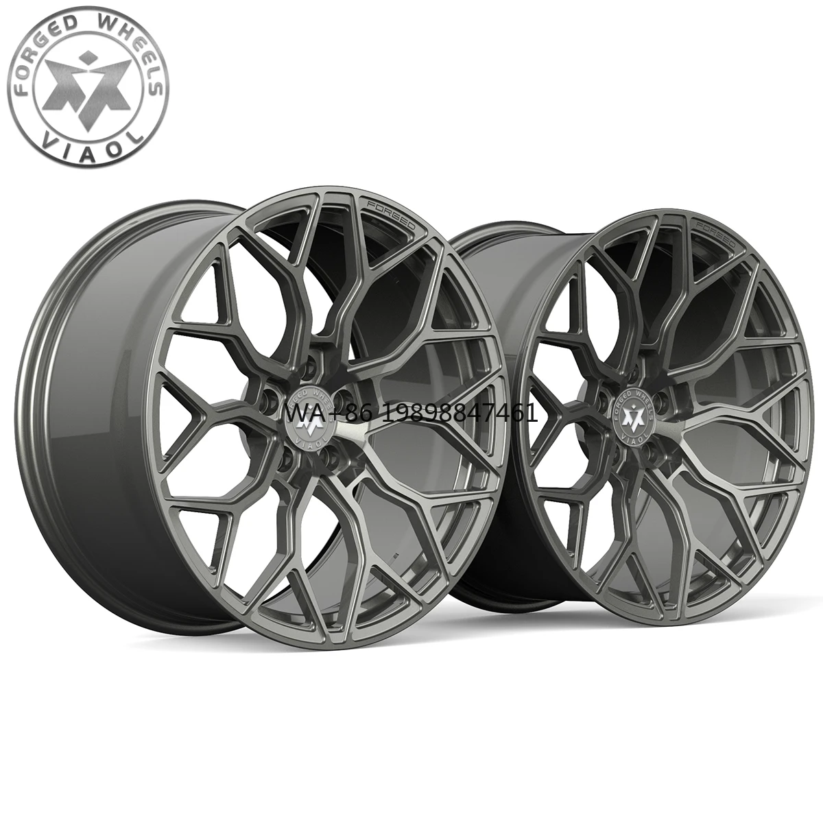 

New 18-22 Inch Grey Aluminum Alloy Deep Dish Forged Two-Piece 5x120/5x114.3 Compatible Passenger Cars Rims Model Y Model 3