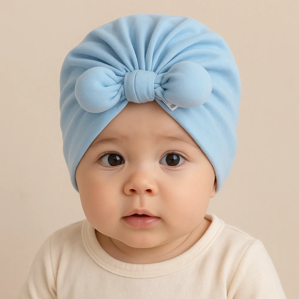 

Headwear Cotton Boneless Muslin Hat 0-5 Months Cartoon Baby Fetal Cap Soft Elastic Newborn Turban Hat Protection