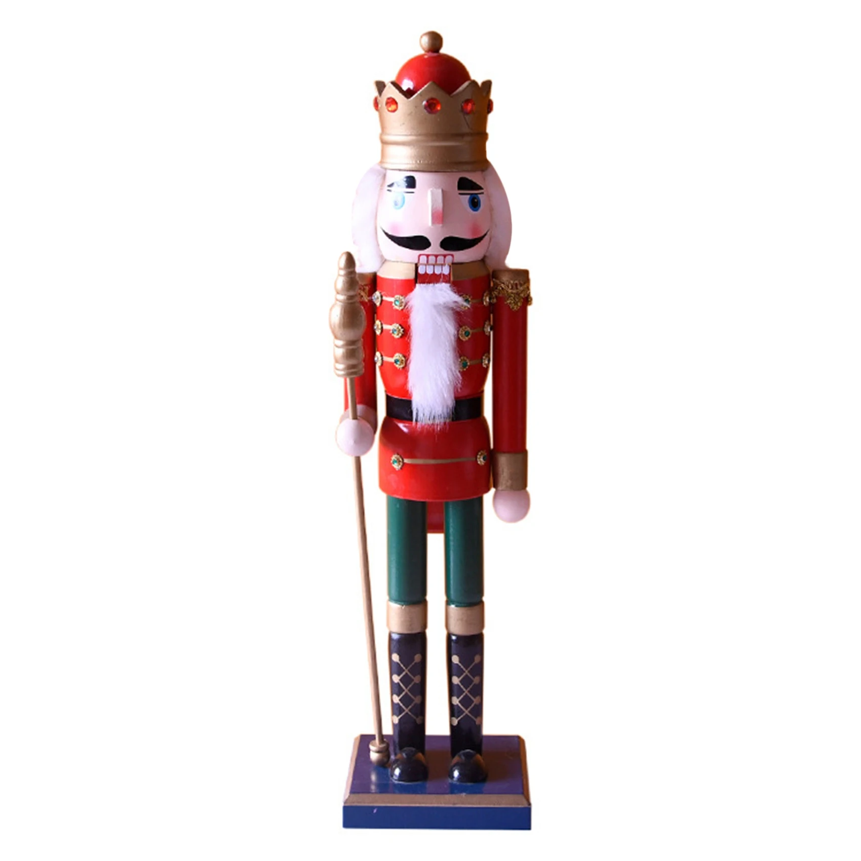 50CM Wooden Nutcracker Doll Handpainted Nutcracker Handicraft Decoration New Year Christmas Home Decoration Ornaments