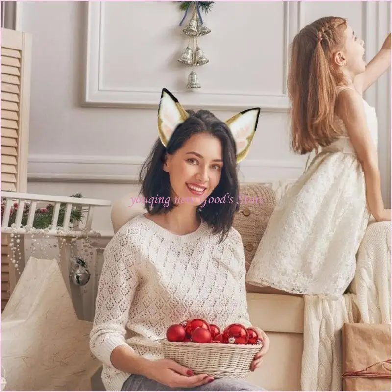 57QA واقعية الوحش الأذن طوق الشعر للعب الأدوار تأثيري حلي عقال فستان الهالوين حتى طوق الشعر انحناء أنيمي هيرباند #3