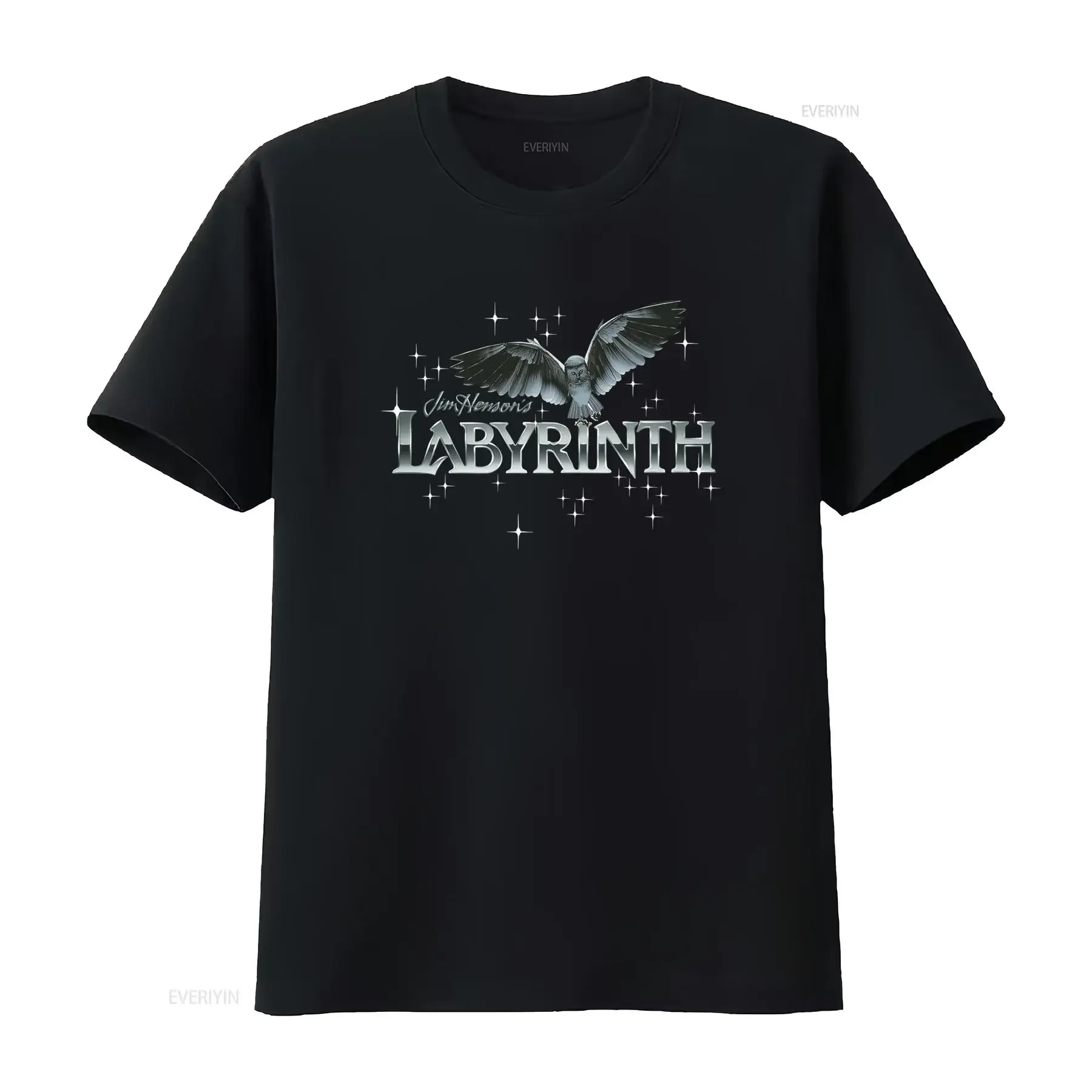 Vintage Fantasy Labyrinth Owl Print Casual T Shirt vintage Washed homme Breathable graphic designer clothes streetwear Unisex