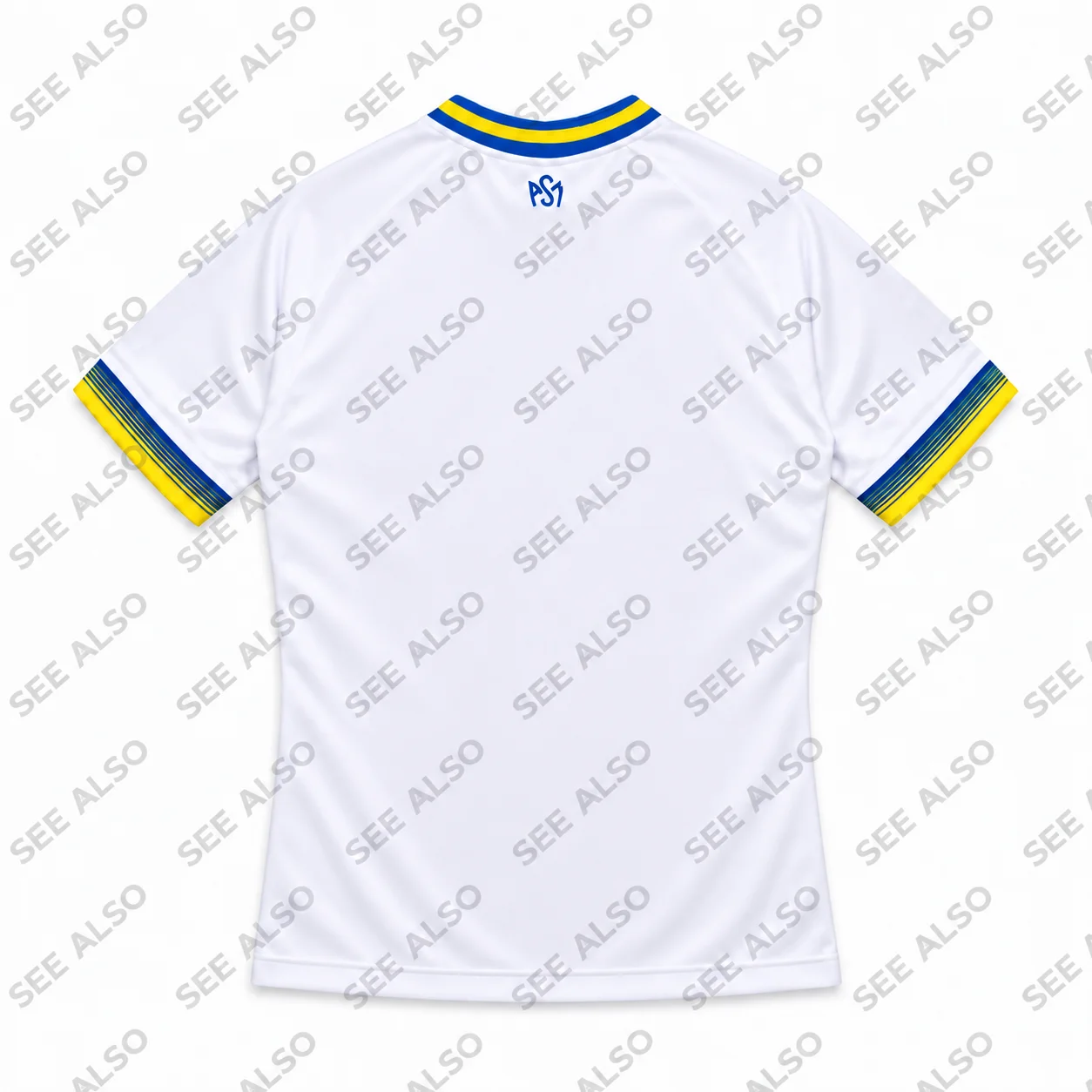 26/27 Men Women Kids ASM Clermont Auvergne Away Rugby Jersey White Blue Yellow Trim V Neck Short Sleeve Fan Sport Training Top