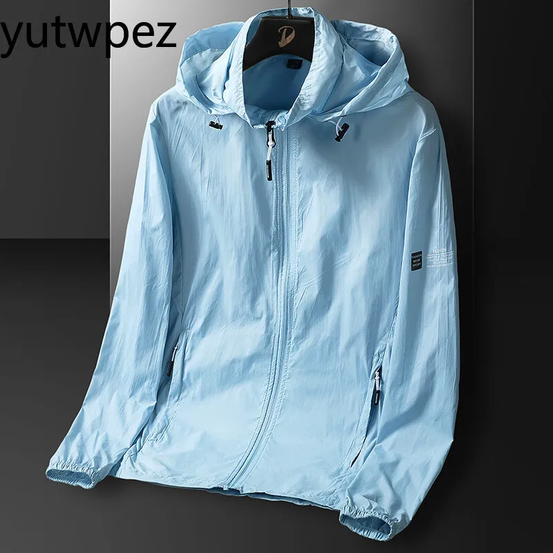 Anti-UV Windbreakers UPF50+ Men's Running Fishing Windproof Jackets Zipper Pockets Sun Protection Clothes Men Breathable Skin