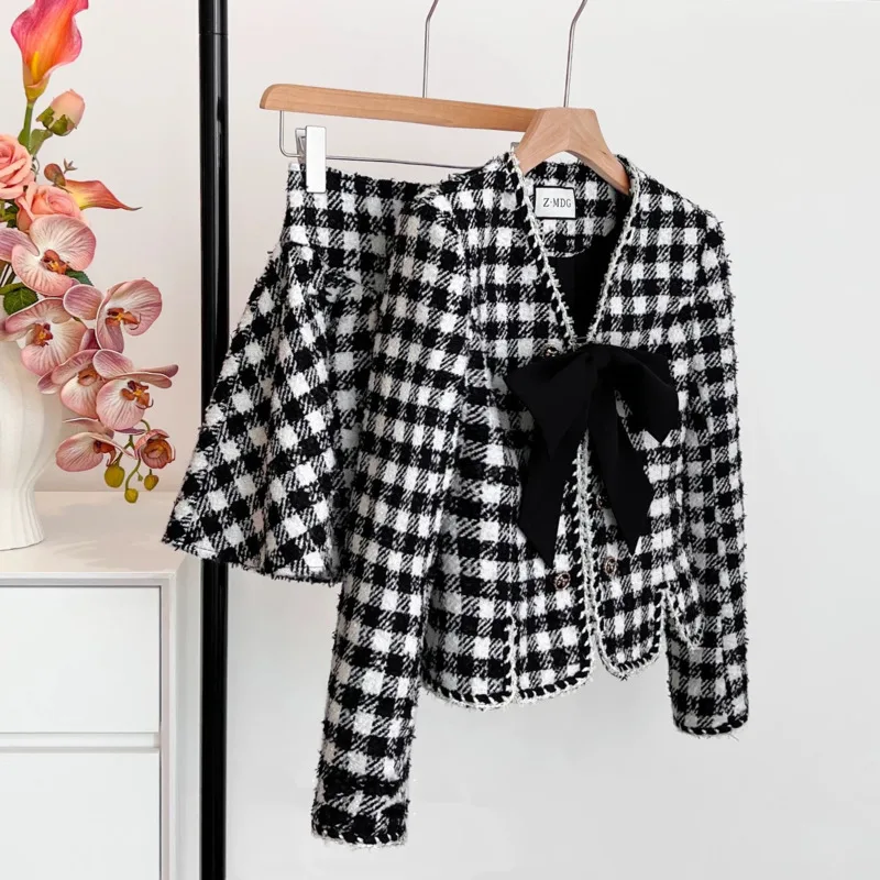 2024 autumn winter new in matching sets Two Piece Set For Women Jacket Coat Skirt Lady 2 piece set women outfit conjuntos cortos