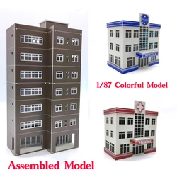 1:87 Scale Diorama Buildings Model Police Station Hospital Office Architectural Model Collection Gift Toy