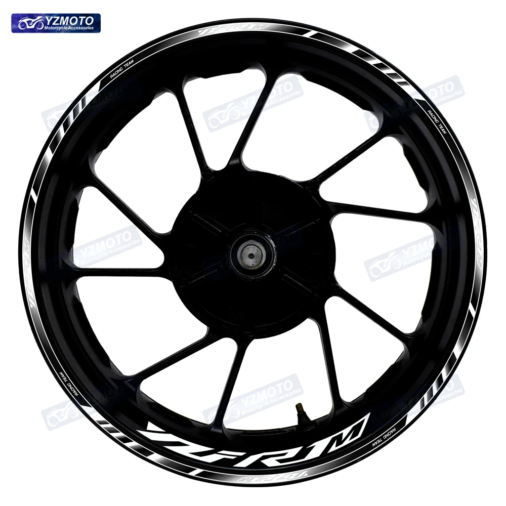 Motorcycle Reflective 17 Inch Wheel Stickers Racing Rim Stripe Tape Hub Decal Motorbike Waterproof Decorate For YZF-R1M YZF R1M 6