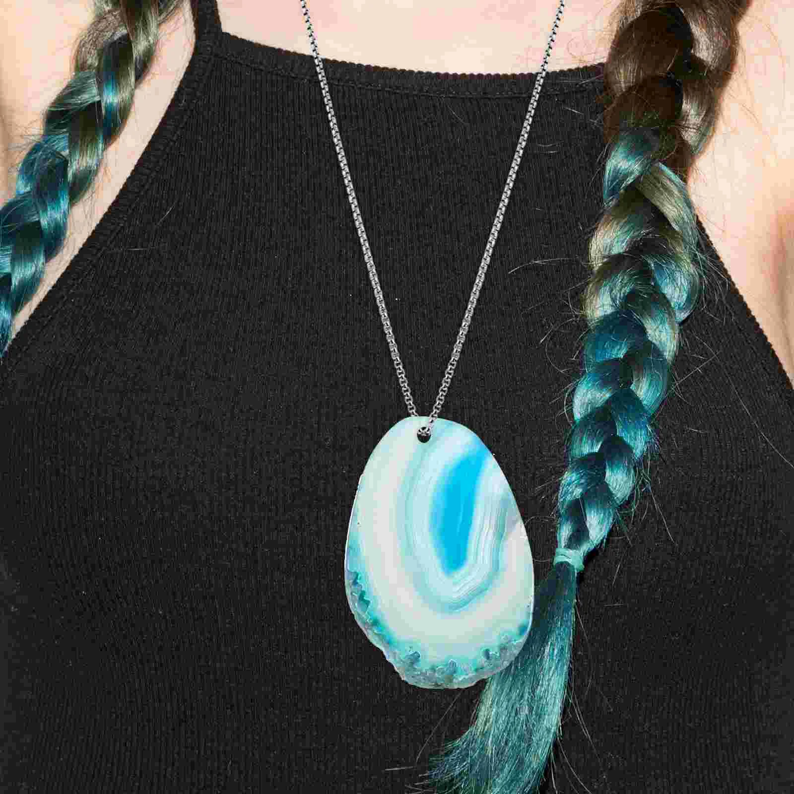 20pcs Agate Piece Pendant Sweater Chain Hanging Decoration Colorful Wind Chimes ( Mixed Style) DIY Jewelry Pendants