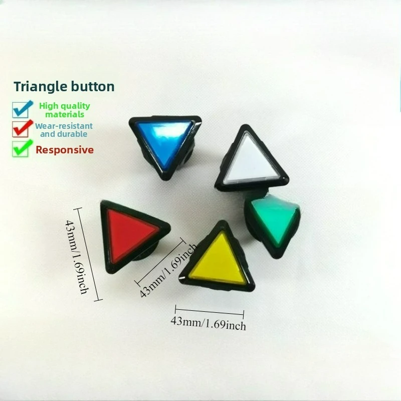 

43mm Triangle Arcade Game Button Replacement Parts for DIY Arcade Machine Repair and Maintenance