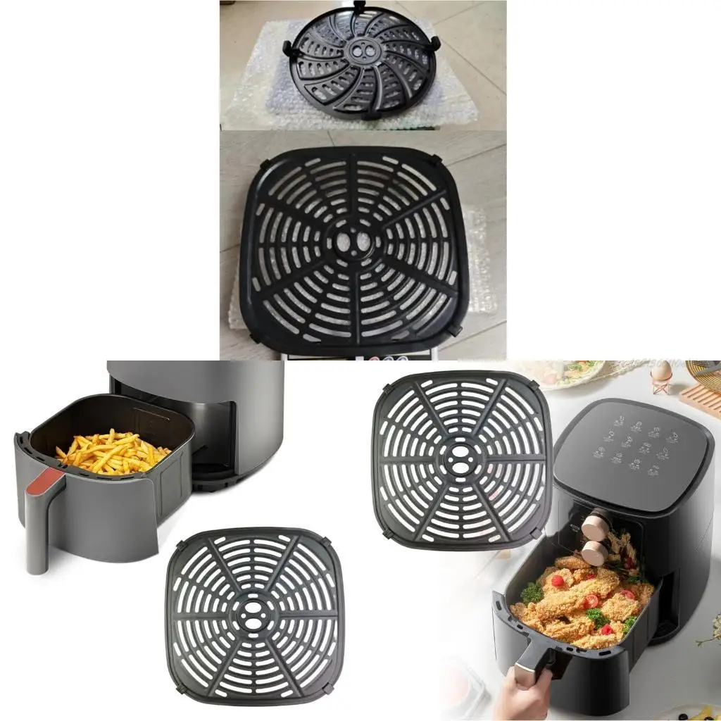 27RB 금속 공기 프라이어 요리 매트 오븐 안전 굽는 매트 탄소 강철 에어 프라이어 패드 6qt 에어 프라이어 플레이트 베이킹에 적합합니다.