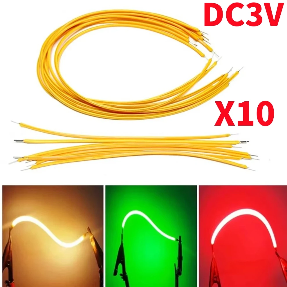 LED Flexible Filament DC3V 40mm 60mm 95mm 80mm 130mm 145mm 185mm 260mm 300mm COB LED Diode Decorative DIY Edison Bulb Lamp Parts