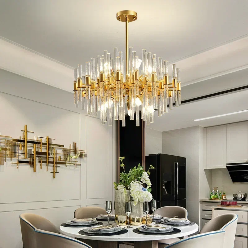 

Post-modern Light Luxury Crystal Chandelier Living Room Lamp Dining Room Bedroom Atmosphere Simple Villa New Lamps Lanterns