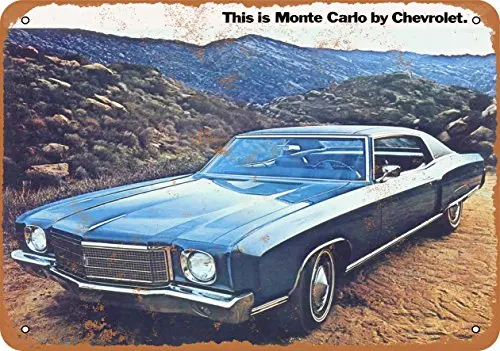 Metal Sign - 1970 Chevy Monte Carlo 2 - Vintage Look Wall Decor for Cafe Bar Pub Home Beer Decoration Crafts