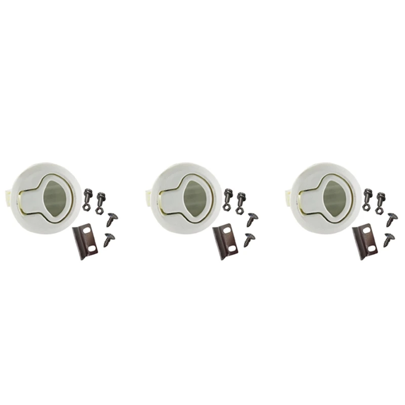 3X Latch Hatch Round Pull Latchlatch Flush Pull For1/4 Door Boat Deck Hatch RV Drawers Cabinet Yacht