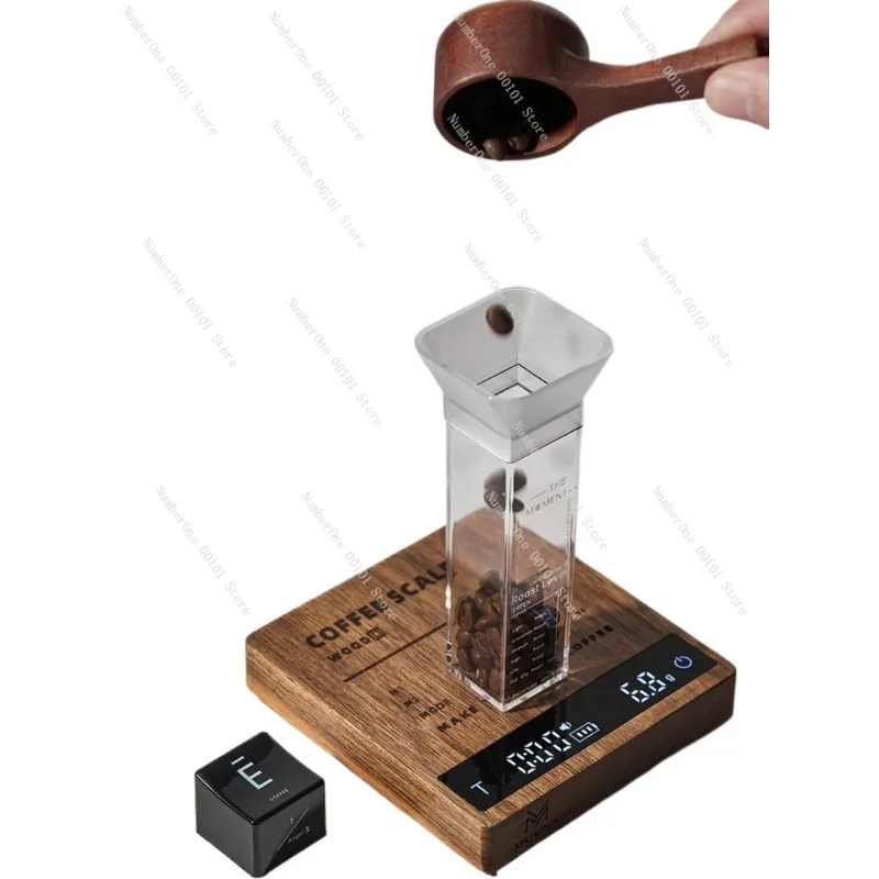 Coffee beans, walnut electronic scale, household hand-brewed coffee