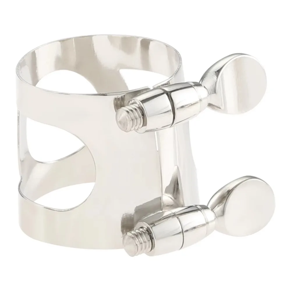Adjustable Screw Saxophone Ligature Double Screw Fastening Brass Material Saxophone Tip Clip Polished Hollow Cut-out