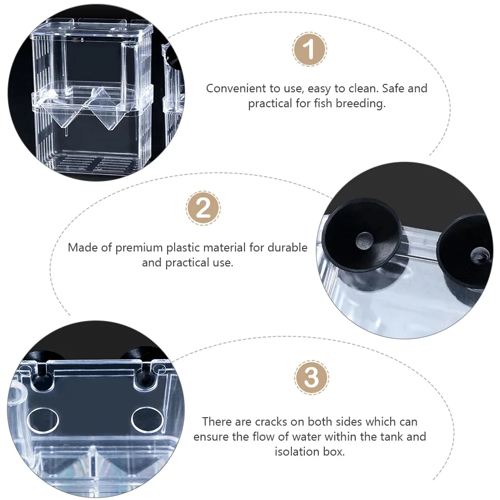 

2pcs Acrylic Breeding Tank Isolation Box For Aquarium Transparent Divider Water Flow Design Fish Hatchery Container Safe