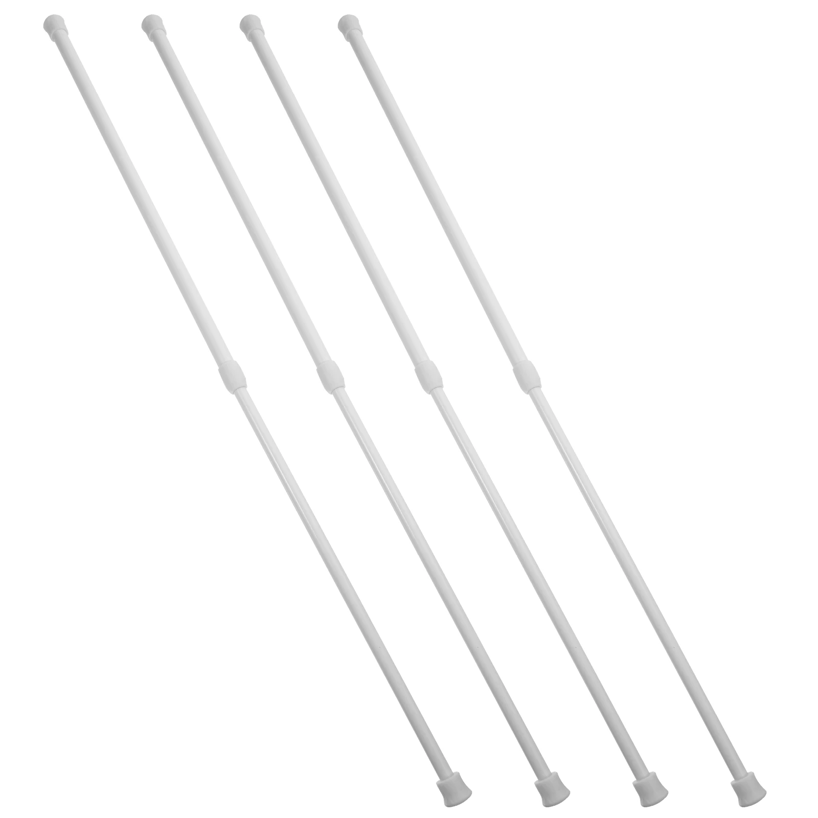

4 Pcs Expandable Tension Curtain Rod Plastic Adjustable Window Security Bars Household Suspension Spring Loaded Closet