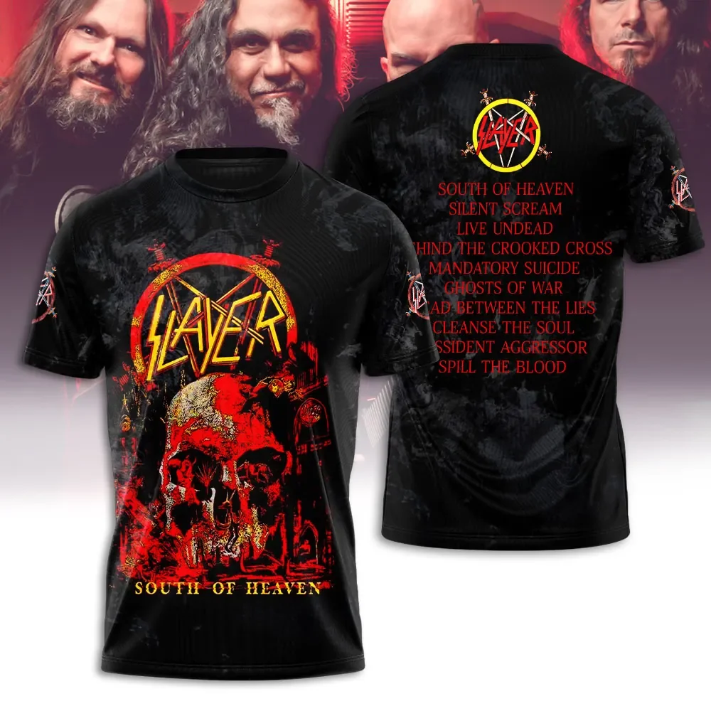 Rock Band Slayer 3d Printing T-shirt Men Women Fashion Casual Man Short Sleeve Tshirt Hip Hop Tops Tees O Neck Men Clothes