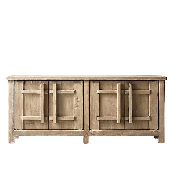 Living room furniture customized size handcrafted of solid elm timbers wooden sideboard