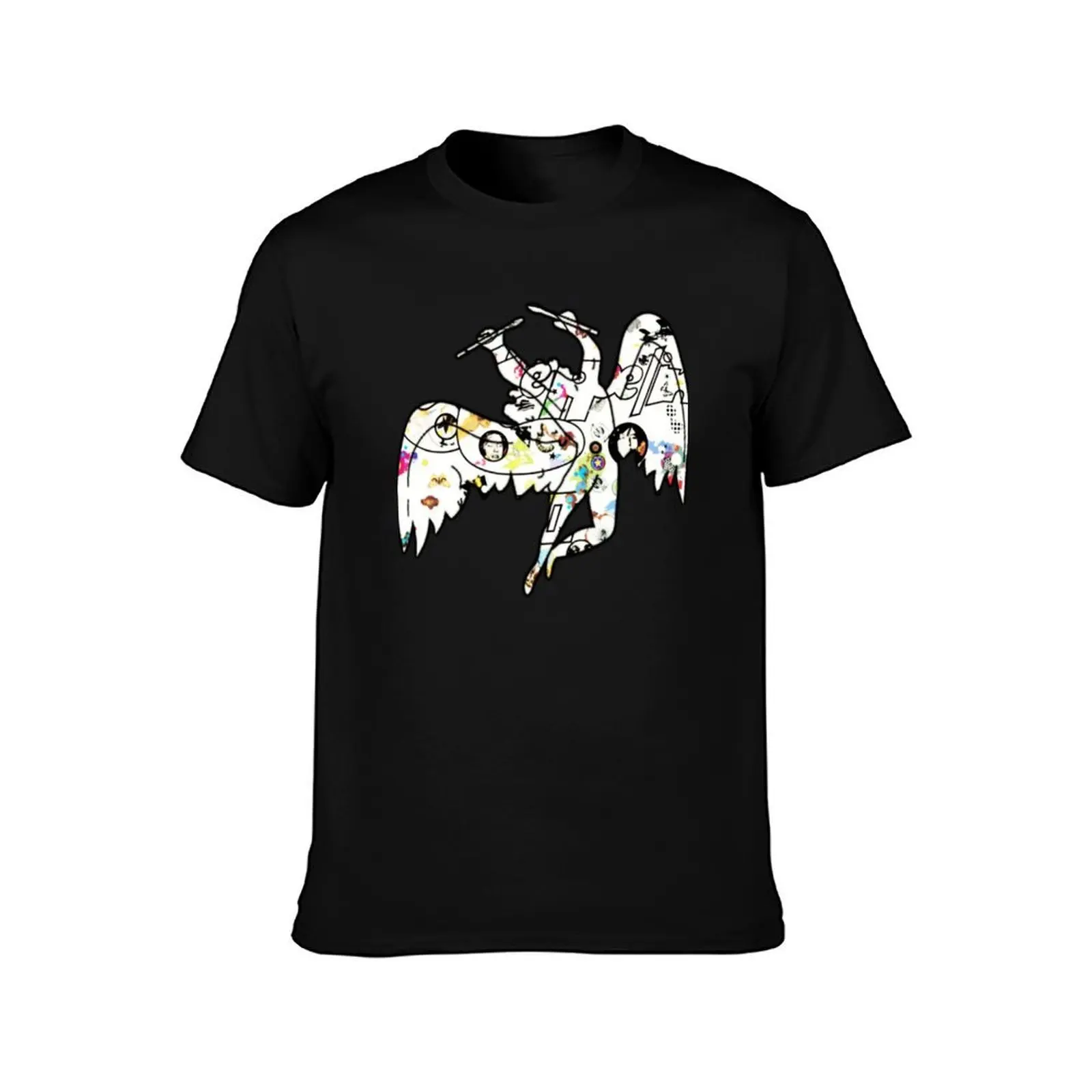 Icarus Water art T-Shirt, Summer Casual Cotton Tee, Oversized Streetwear Tops, Vintage Graphic Print, Loose Fit Short Sleeve