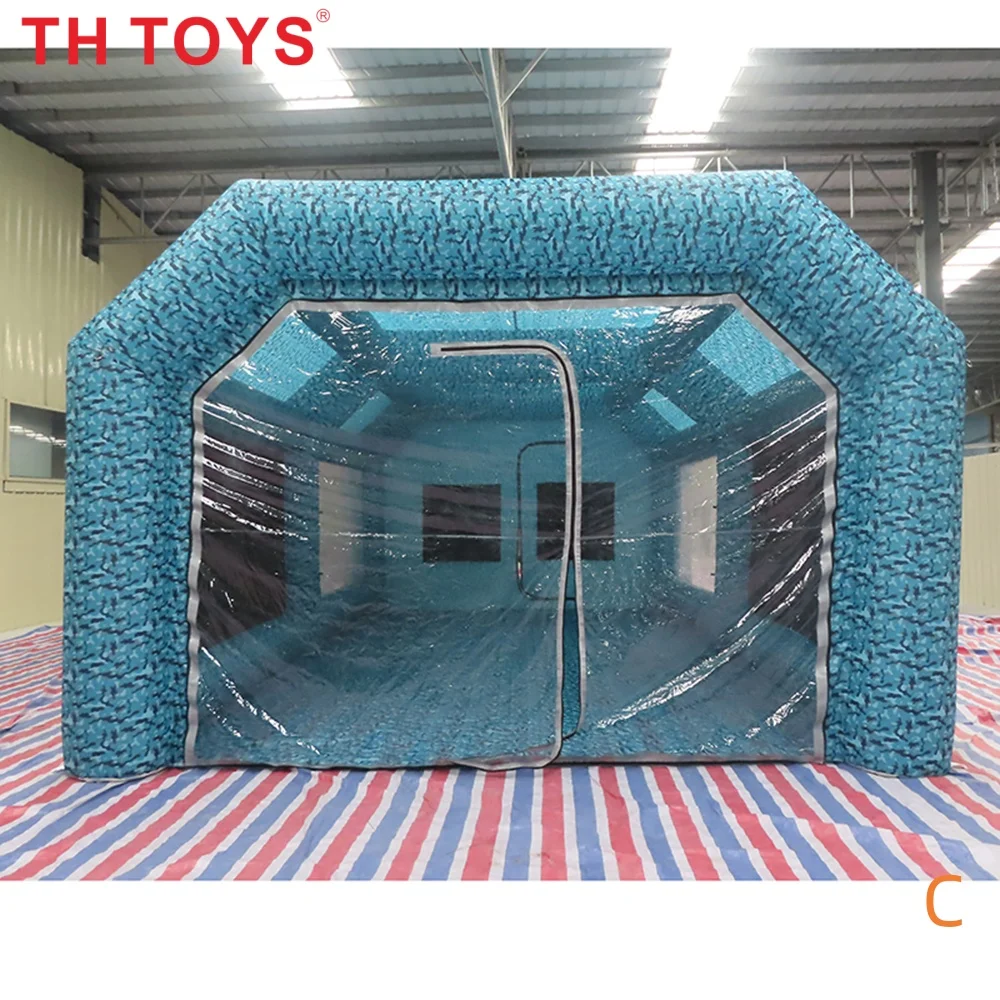 snel luchtschip tot deur, draagbare opblaasbare verfcabine voor buiten Goedkope opblaasbare spuittent voor autolakken