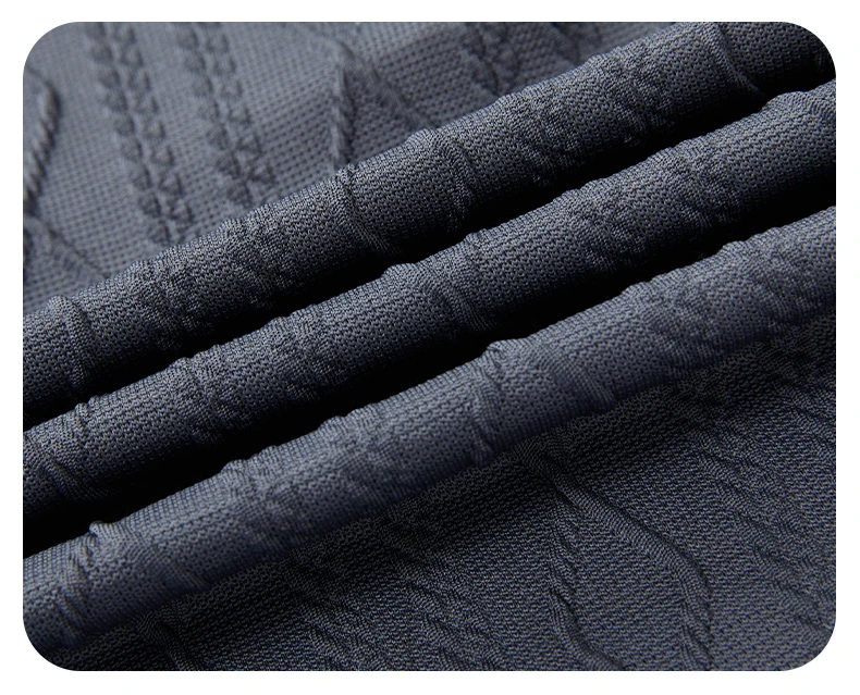 Hochwertiges Herren-Poloshirt mit Stickerei-Print, einfarbig, Jacquard, langärmelig, halber Reißverschluss, Kragen-T-Shirt, lässige Mode für Herren. – Detail 18