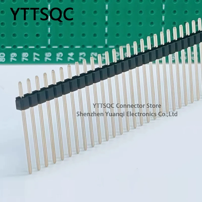 10PCS 2.0mm Long Pin Single Row 1x40P Male Pitch Connector PCB Board Pin Header Length L8.7/10/11/12/13/14/15/17/19/20/L23mm