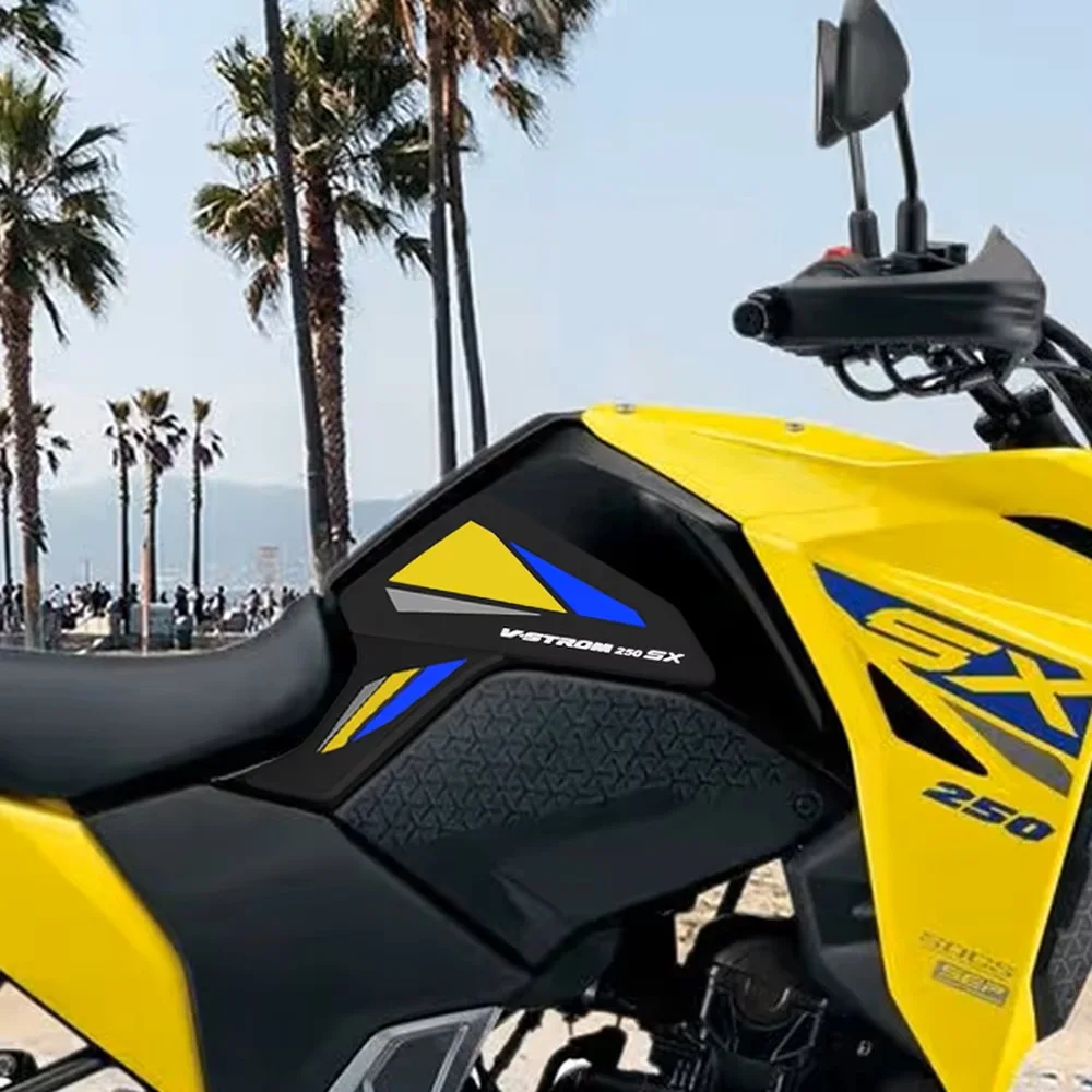 ل V-ستروم 250SX 2025 فولت ستروم 250 SX 2024 2023 دراجة نارية الجانب خزان الوقود وسادة خزان منصات حامي ملصقات قبضة وسادة تثبيت