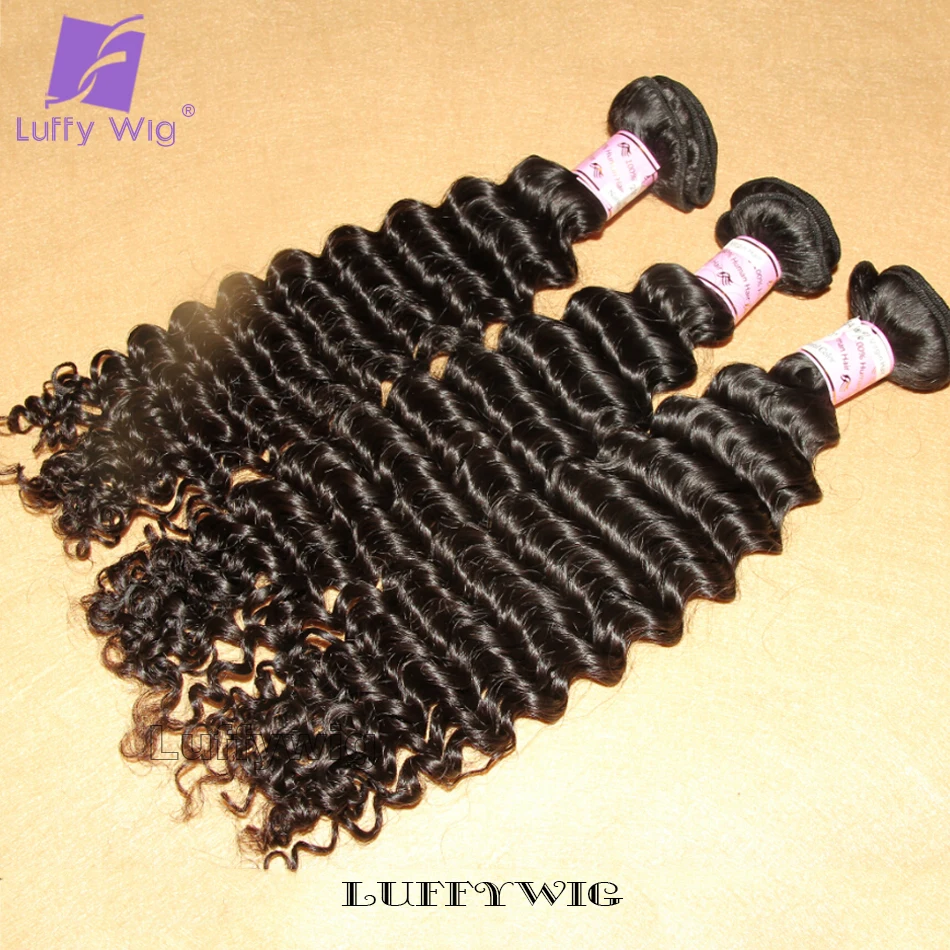 Double Drawn Full Burmese Deep Curly Hair Bundles Human Hair Extension Deep Wave Hair Extentions Remy Hair Weave Bundles LUFFY