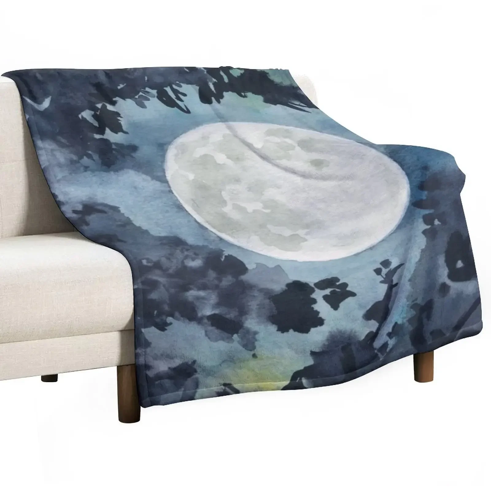 

November Moon Throw Blanket funny gift Beach Sofa Blankets