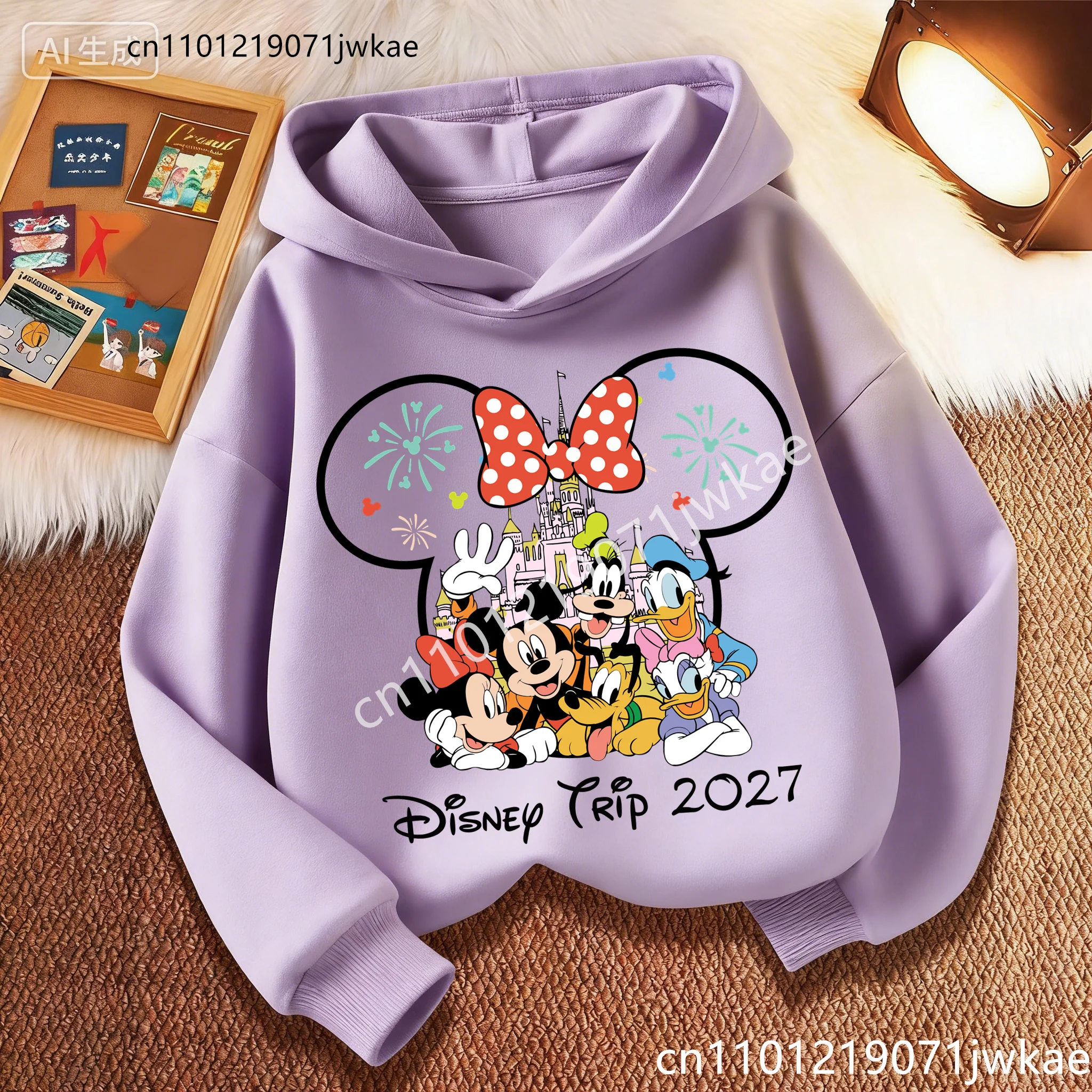 Kids Comfortable Soft Autumn Winter Outdoor Warm Boys' Girls' Hoodies New 2027 Theme Park Travel Holiday Children's Hoodie