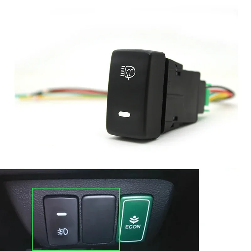 1PC Car Headlight Wash Switch Button with Wire for Honda Civic 12-14 CRV 07-16 Accord 08-13