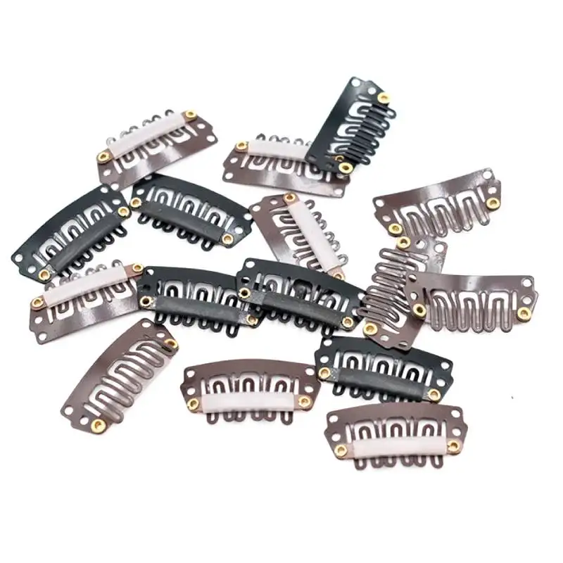 5pcs 32mm 6 Teeth Wig Clip Metal U Shape Snap Pin for Women Hair Combs Clips Extension Hairpiece DIY Making Supply Accessory