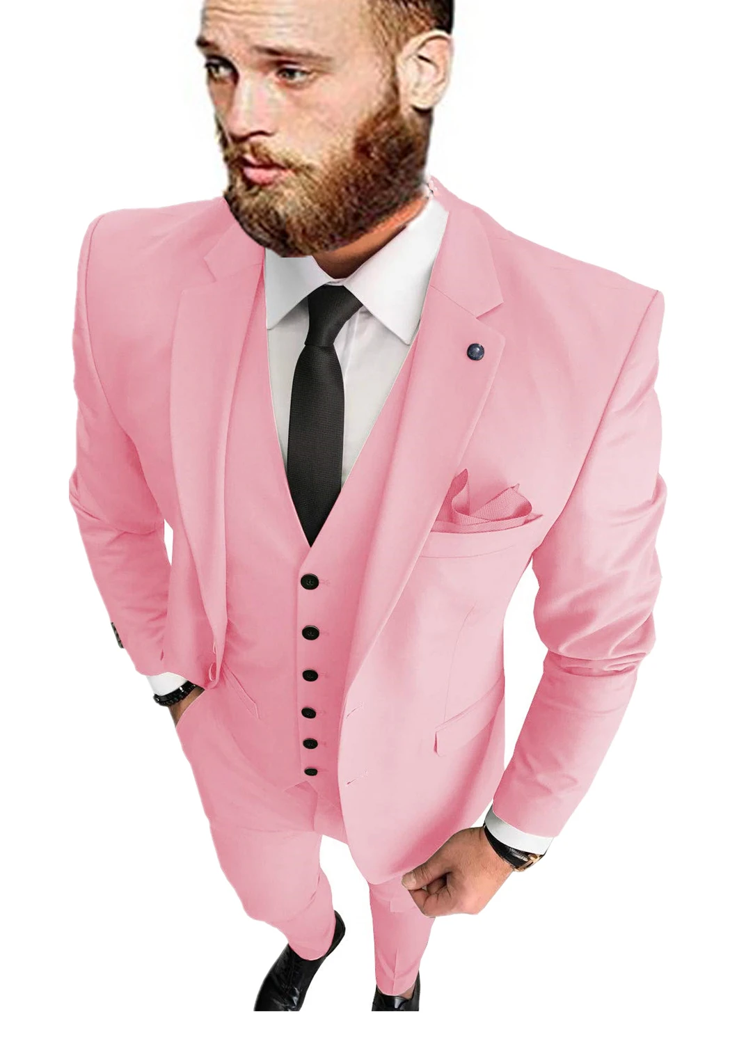 

3 Piece Solid Men Suit Business Formal Slim Fit Wedding Casual Bridesman Classic Style Wedding Banquet Jacket Vest With Pants