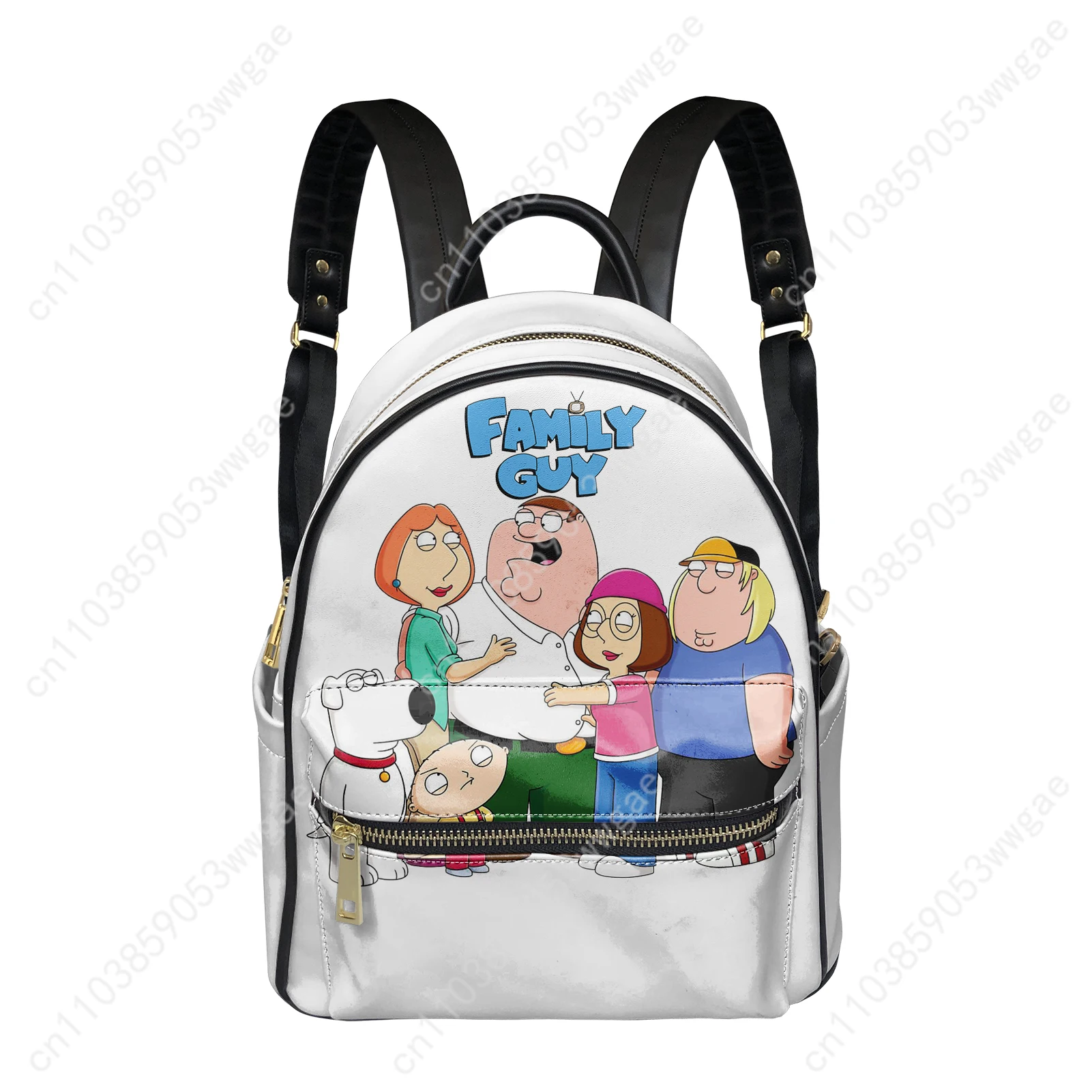 Family Guy Backpack Womens Mens Knapsack Customized Text Image Double Shoulder Bag Business Travel Bookbag Rucksack Gift Daypack