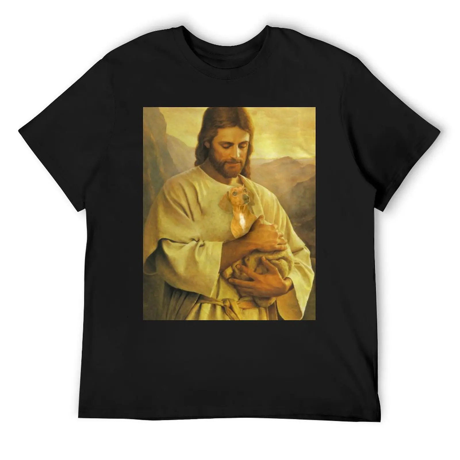 jesus lover dachshund dog T-Shirt kawaii clothes Short sleeve tee plus size clothes T-shirts for men cotton