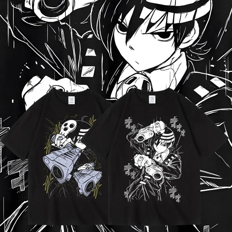 Anime Soul Eater Death The Kid Cosplay Short Sleeve T Shirt Women Men Harajuku Aesthetic Graphics Tshirt Cotton Tees Streetwear