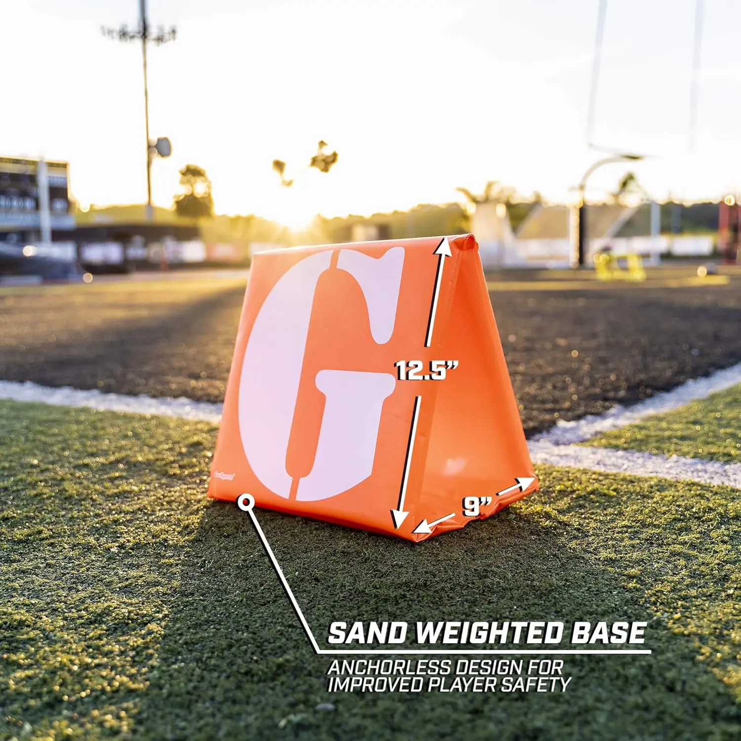 

Football Field Yard Line Markers - Set of 11, High Visibility Weighted Yardage Markers with Portable Carrying Case