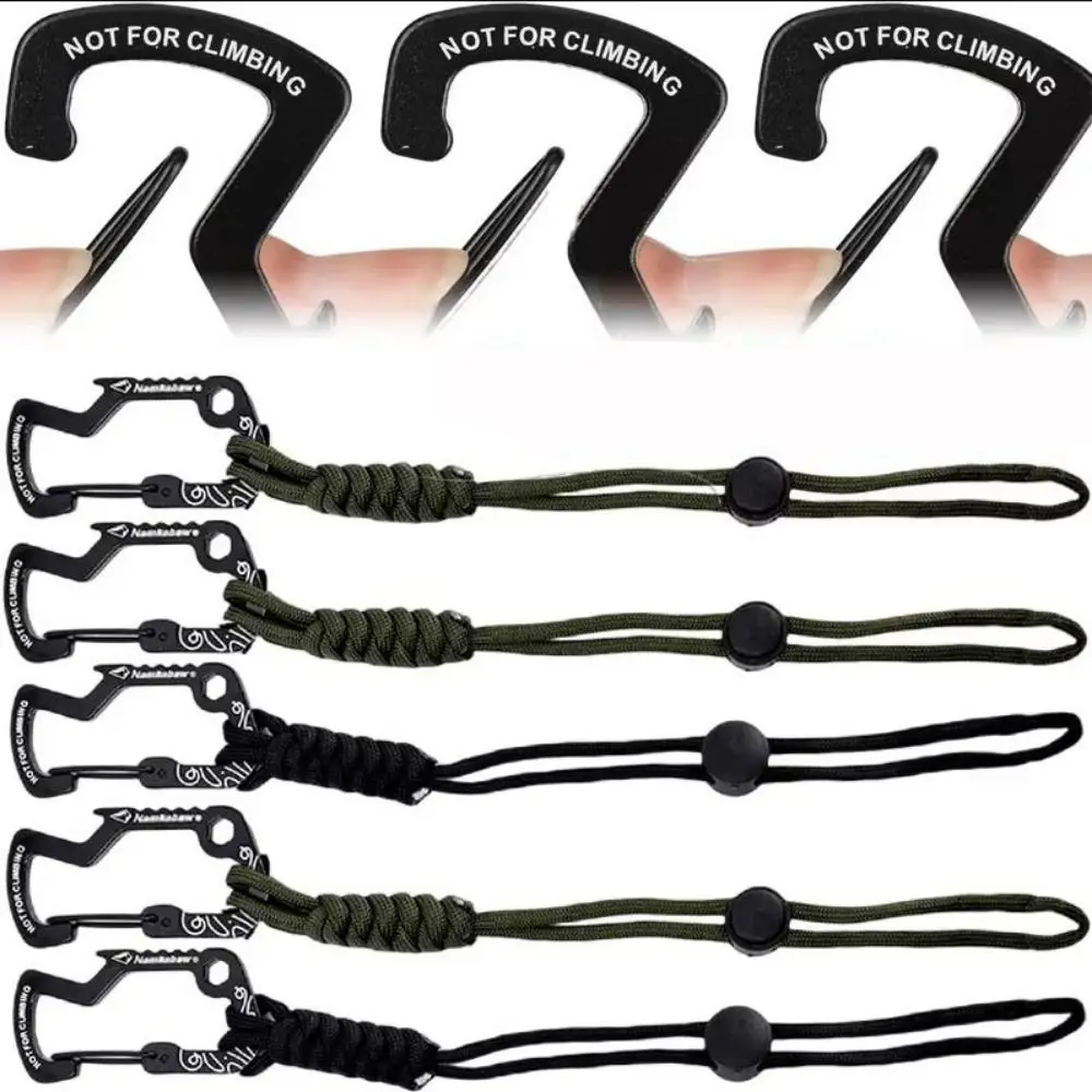 Multifunctional Outdoor Hook Carabiner with Paracord Keychain 2Colors Anti-Loss Rope Backpack Climbing Buckle for Camping Hiking
