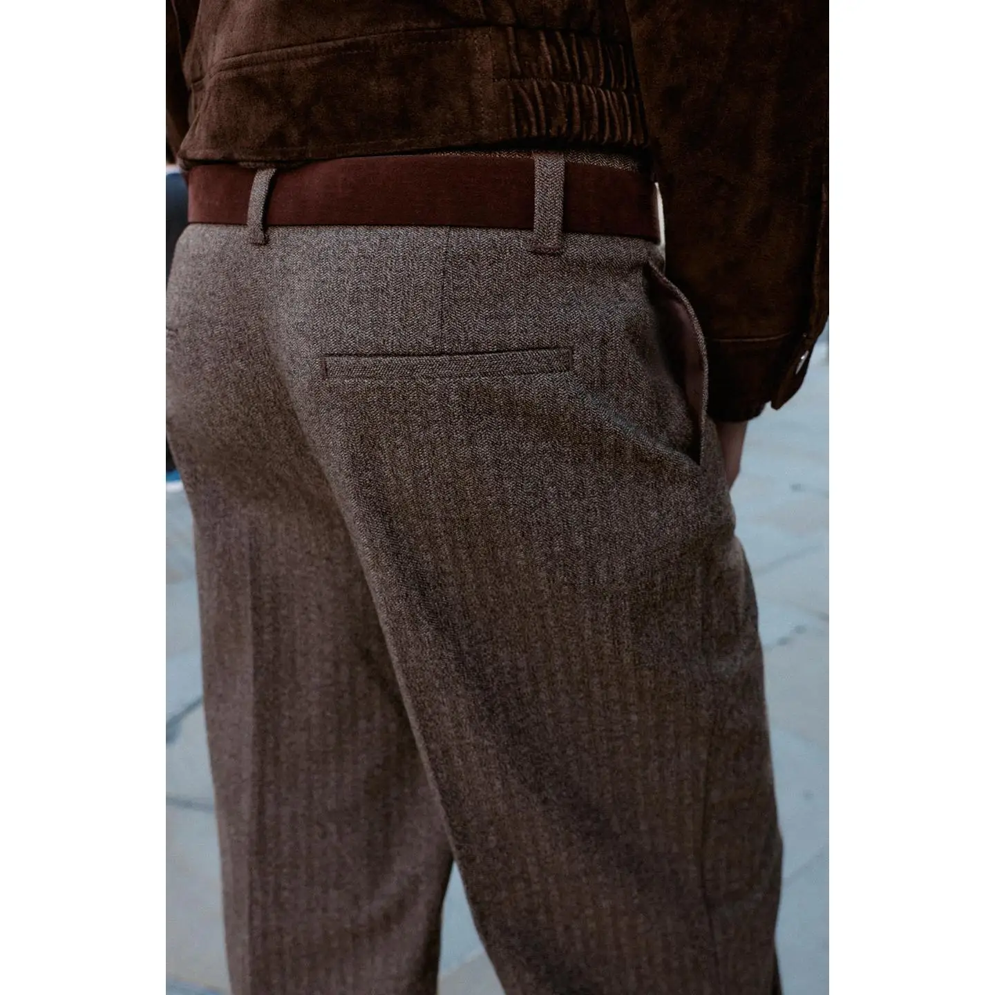 High Waist Casual Pants Faionable Commute Sle Belted Trousers Striped Design Ladies Straight Leg Trousers for Autumn