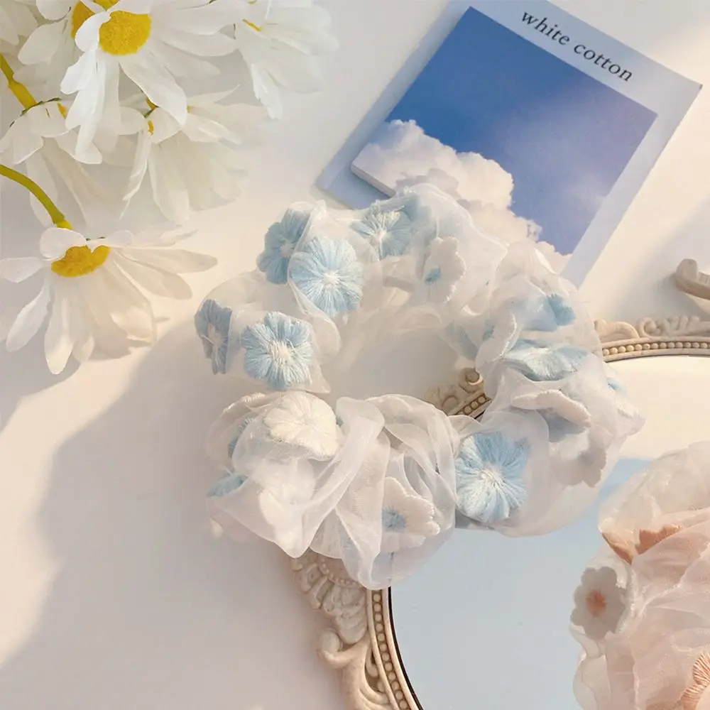 

Fashion Girls Flowers Gauze Elastic Hair Accessories Scrunchie Hair Rope Rubber Band Hair Tie